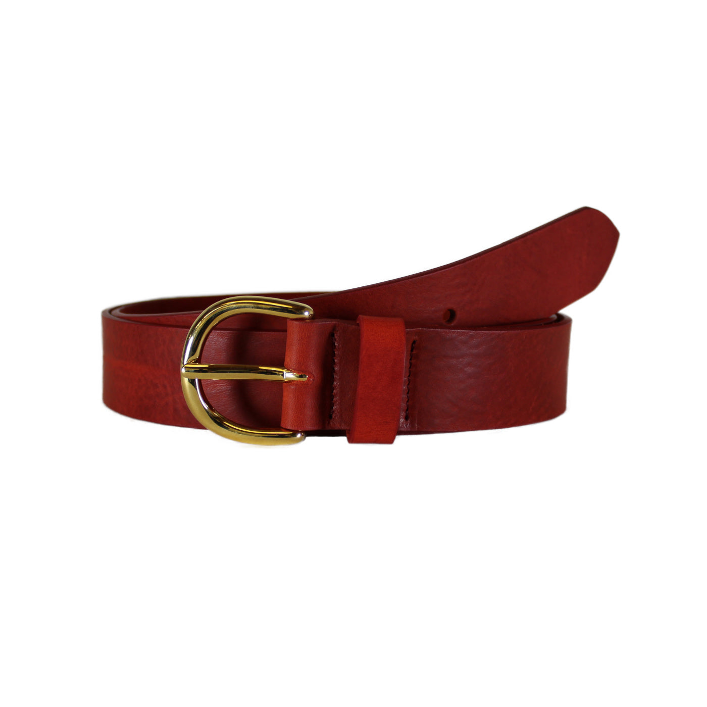 Red Rugged Vegetable Tanned Leather Belt (Width 35 mm - 1 ½")