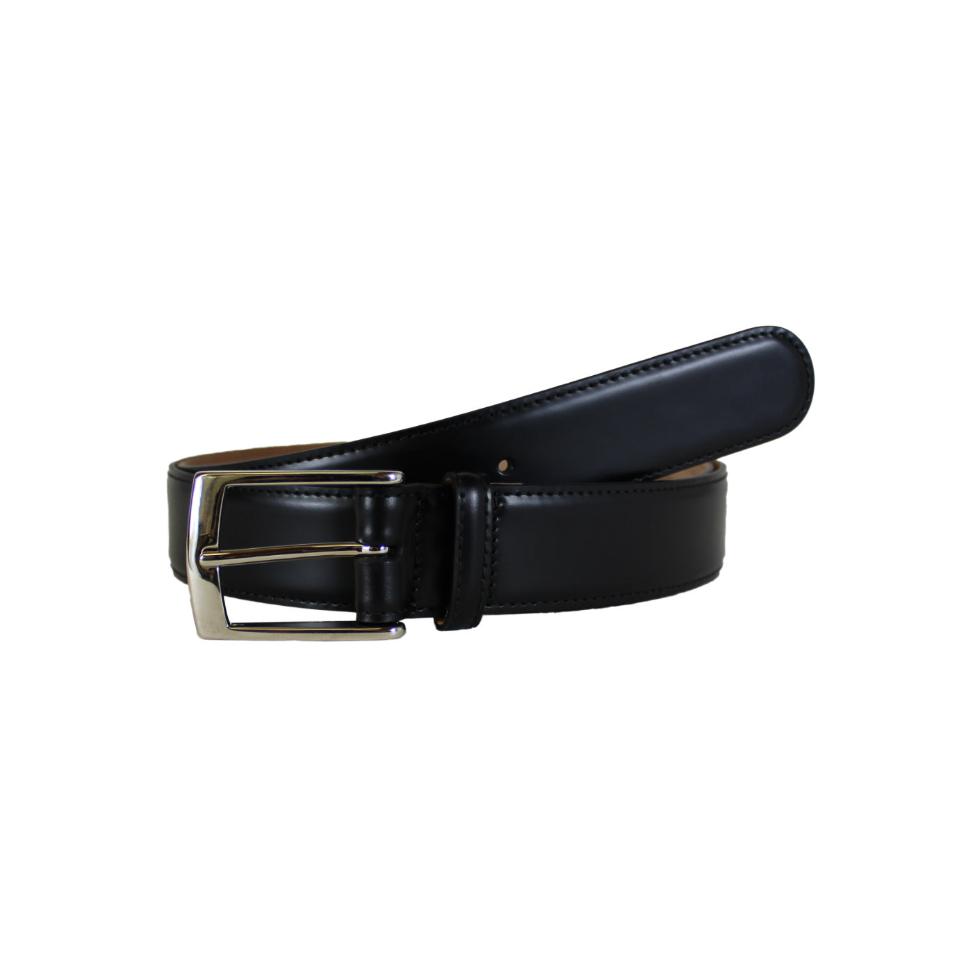 Black Brushed Vegetable Tanned Leather Belt (Width 35 mm - 1 ½")